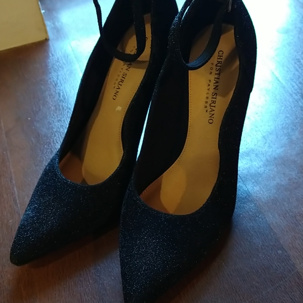 Black Christian Siriano Sparkle Heels.